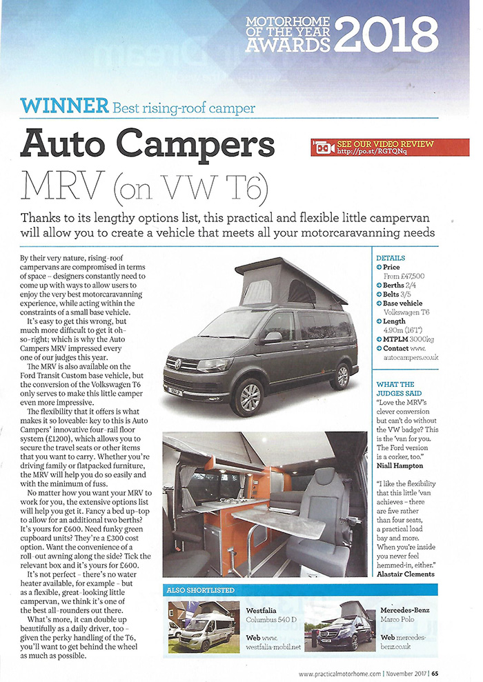 Rising roof camper of the year 2018